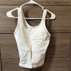 a new day Cream Ribbed Tank Top